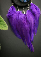 Load image into Gallery viewer, Little purple dreamcatcher with wave ornament
