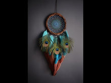 Load and play video in Gallery viewer, dream catcher with peacock feathers
