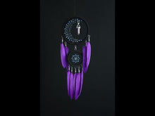 Load and play video in Gallery viewer, black purple dream catcher with crystal
