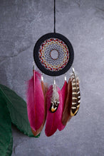 Load image into Gallery viewer, Dark red with brown dream catcher
