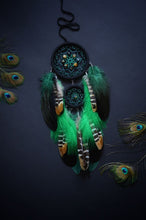 Load image into Gallery viewer, little dream catcher with tiger eye beads
