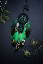 Load image into Gallery viewer, little dream catcher with tiger eye beads
