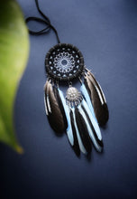 Load image into Gallery viewer, Small black blue dream catcher
