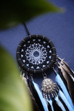 Load image into Gallery viewer, Small black blue dream catcher
