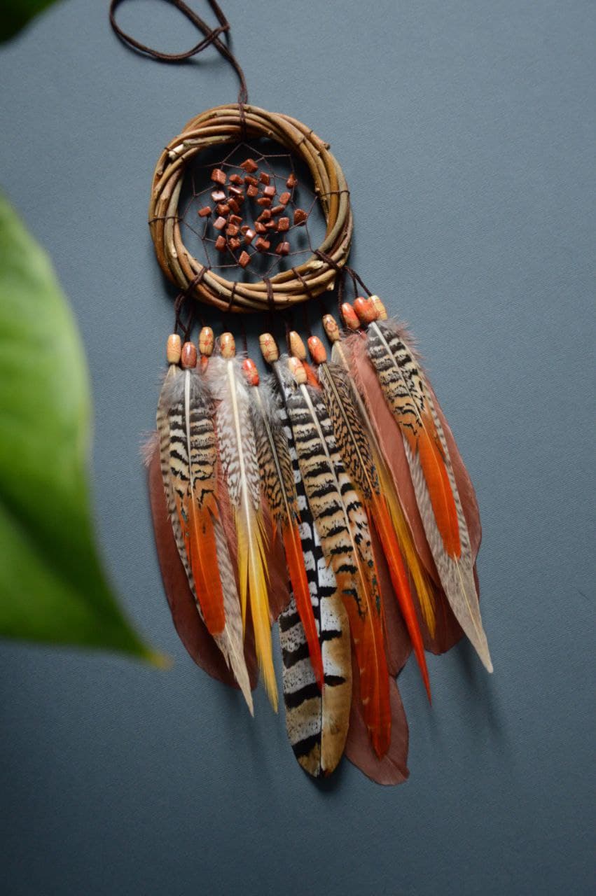 dream catcher with pheasant feathers