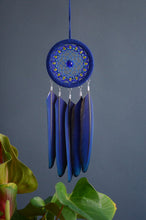 Load image into Gallery viewer, Small Blue and Yellow Dream Catcher
