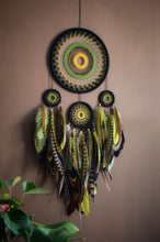 Load image into Gallery viewer, Large black brown yellow dream catcher
