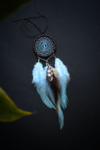 Load image into Gallery viewer, mini brown blue dream catcher for car
