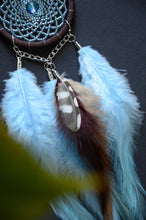 Load image into Gallery viewer, mini brown blue dream catcher for car
