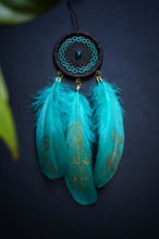 Load image into Gallery viewer, Mini brown teal dream catcher
