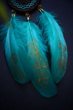 Load image into Gallery viewer, Mini brown teal dream catcher
