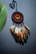 Load image into Gallery viewer, small black red brown dream catcher
