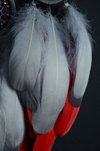Load image into Gallery viewer, large gray red dream catcher
