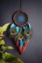 Load image into Gallery viewer, dream catcher with peacock feathers
