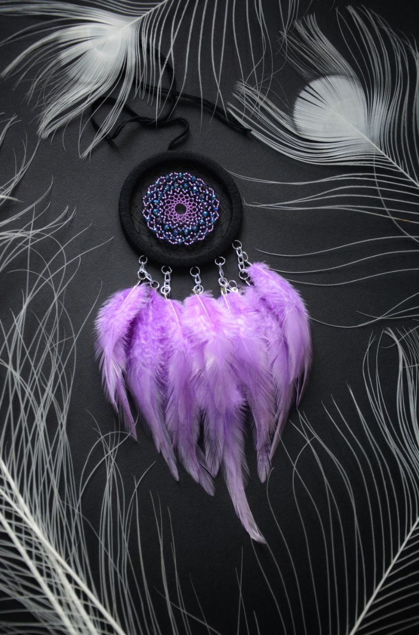 Buy Small Black Purple Dream Catcher with beads from Julia