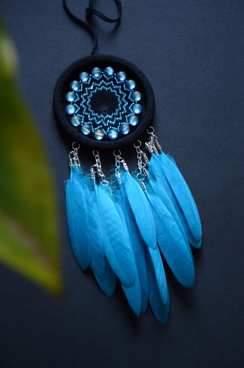 Handmade Small Blue Dream Catcher from Julia Midnight
