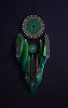 Load image into Gallery viewer, large green brown dream catcher
