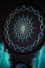 Load image into Gallery viewer, large black blue dream catcher
