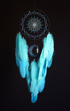 Load image into Gallery viewer, large black blue dream catcher
