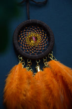 Load image into Gallery viewer, mini brown orange dream catcher for car
