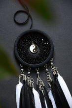 Load image into Gallery viewer, small black white dream catcher Yin Yang
