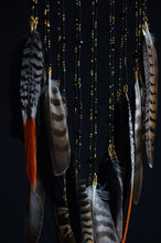 Load image into Gallery viewer, large black gold dream catcher
