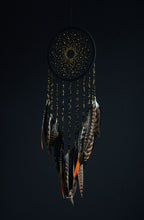 Load image into Gallery viewer, large black gold dream catcher
