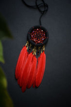 Load image into Gallery viewer, small red black dream catcher for car
