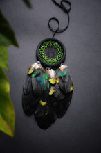 Load image into Gallery viewer, small black green dream catcher
