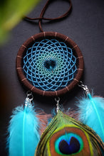 Load image into Gallery viewer, small brown blue dream catcher
