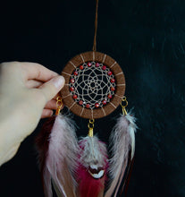 Load image into Gallery viewer, little brown and red dreamcatcher
