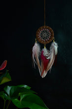 Load image into Gallery viewer, little brown and red dreamcatcher
