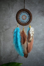 Load image into Gallery viewer, Brown blue dream catcher
