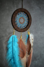 Load image into Gallery viewer, Brown blue dream catcher
