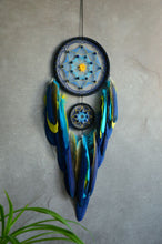 Load image into Gallery viewer, Blue dreamcatcher wall hanging
