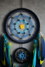 Load image into Gallery viewer, Blue dreamcatcher wall hanging
